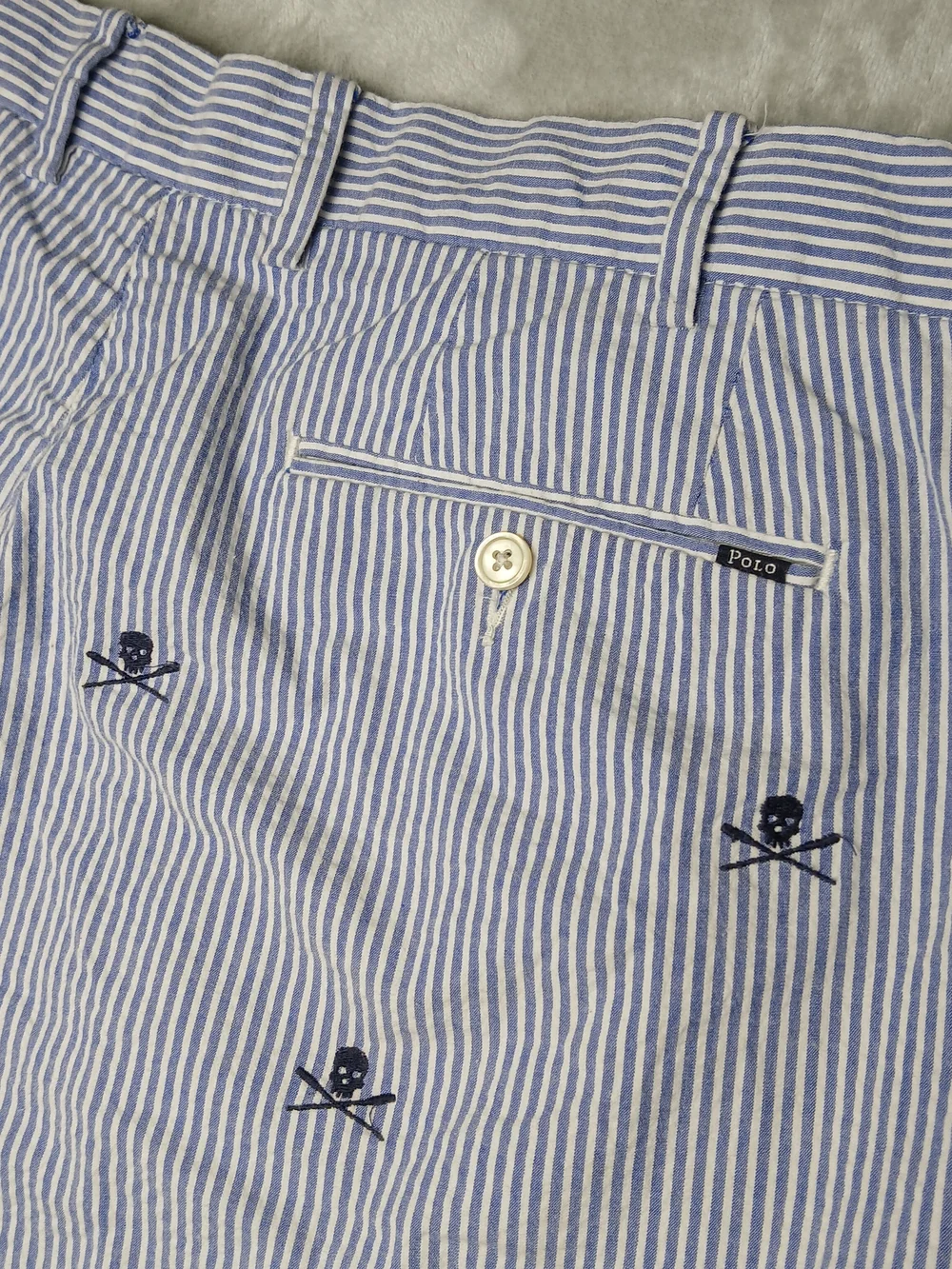 Polo Ralph Lauren Seersucker Shorts 38 Men's Skull All Over Print